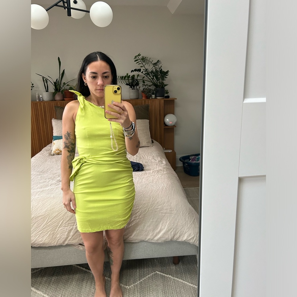 Lime green mini Zara dress